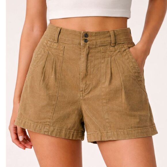 Universal Thread Pants - Universal Thread Pleated Cotton Shorts Tan Size 6